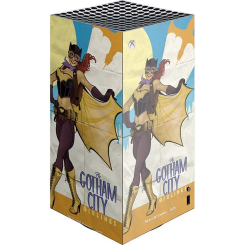 DC Comics Bombshells Batgirl- Fly Gotham City Airlines XBox Series X Digital Edition Console Skin